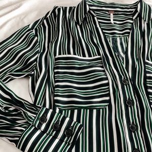 NWT Free People Mad about You Stripe Shirt